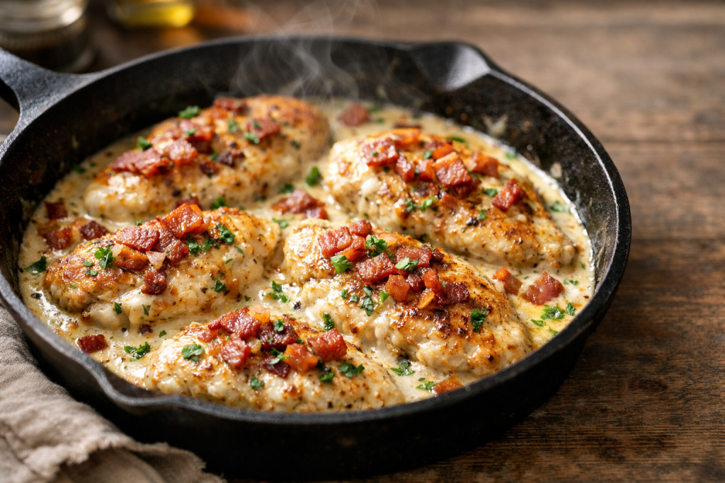 Creamy Chicken and Bacon Skillet