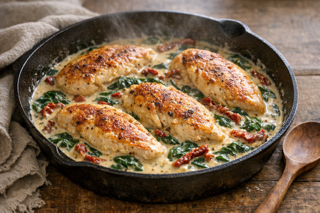 Creamy Tuscan Chicken with Spinach