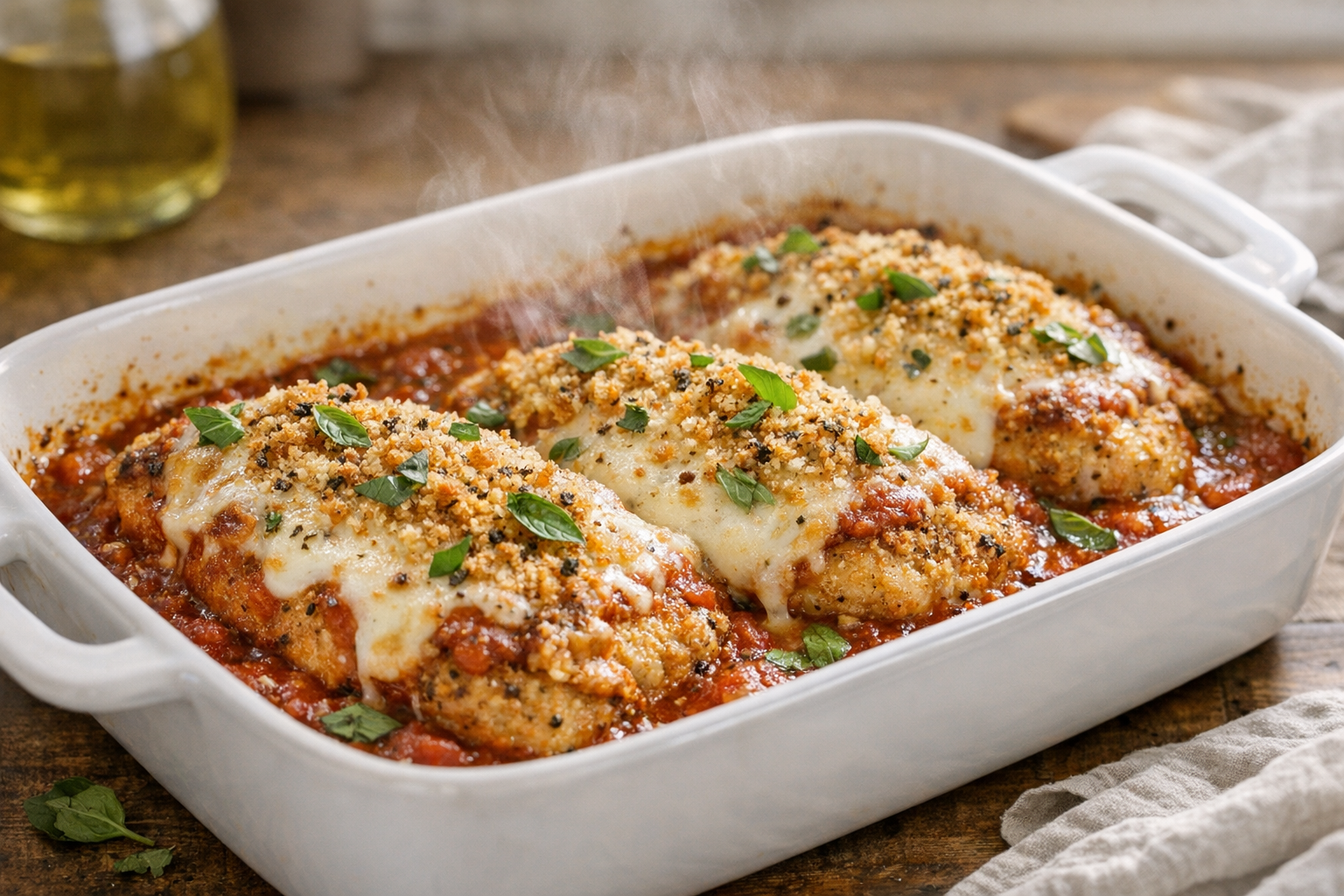 Easy Chicken Parmesan Bake