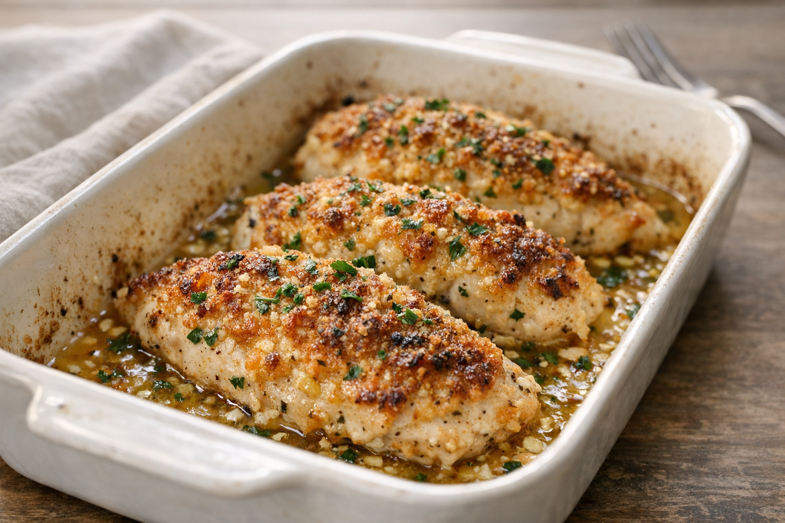 Easy Garlic Parmesan Chicken Bake