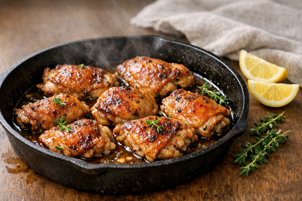 Juicy Skillet Chicken Thighs