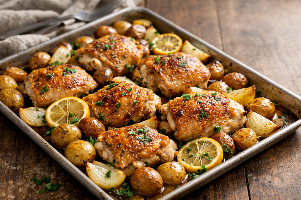 One Pan Chicken and Potatoes Dinner