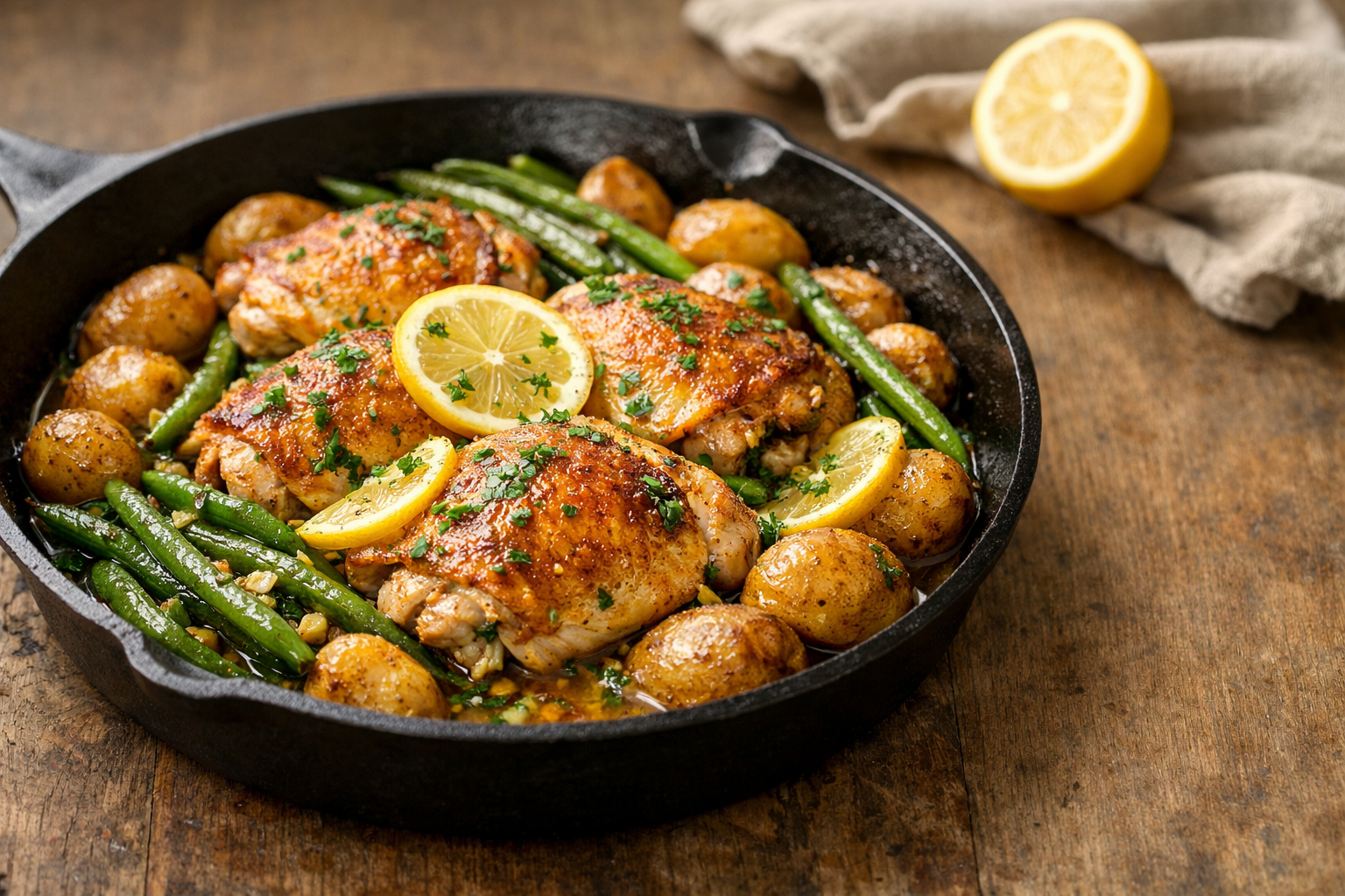 One Pan Lemon Garlic Chicken