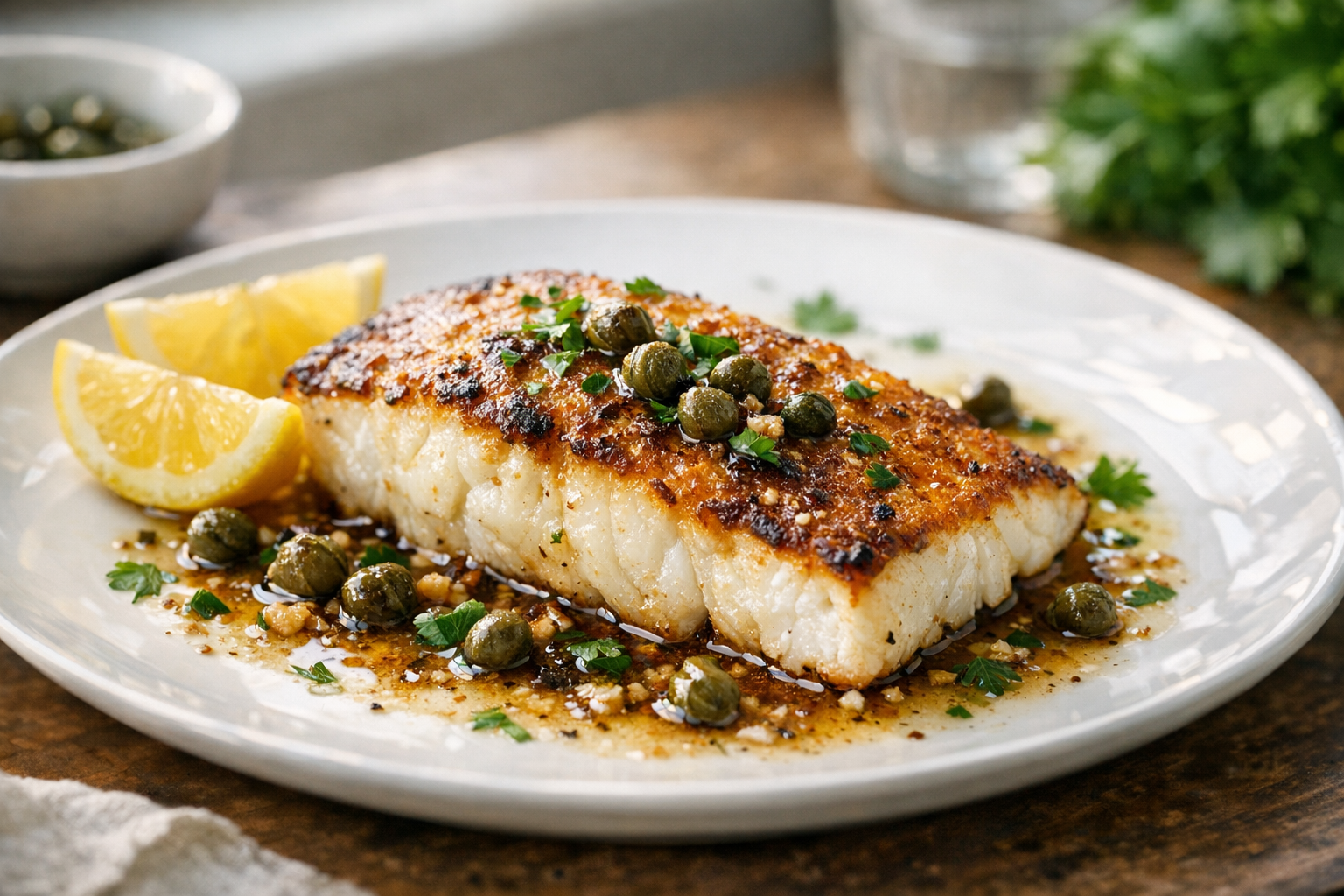 Pan-Seared Haddock with Brown Butter & Capers