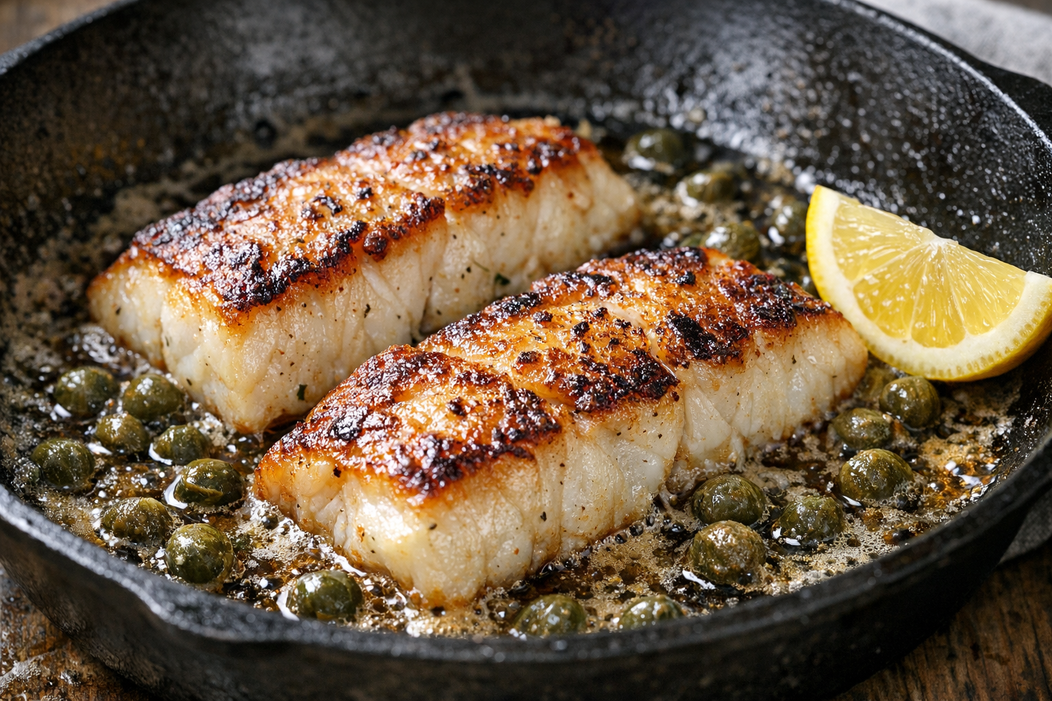 Pan-Seared Haddock with Brown Butter & Capers