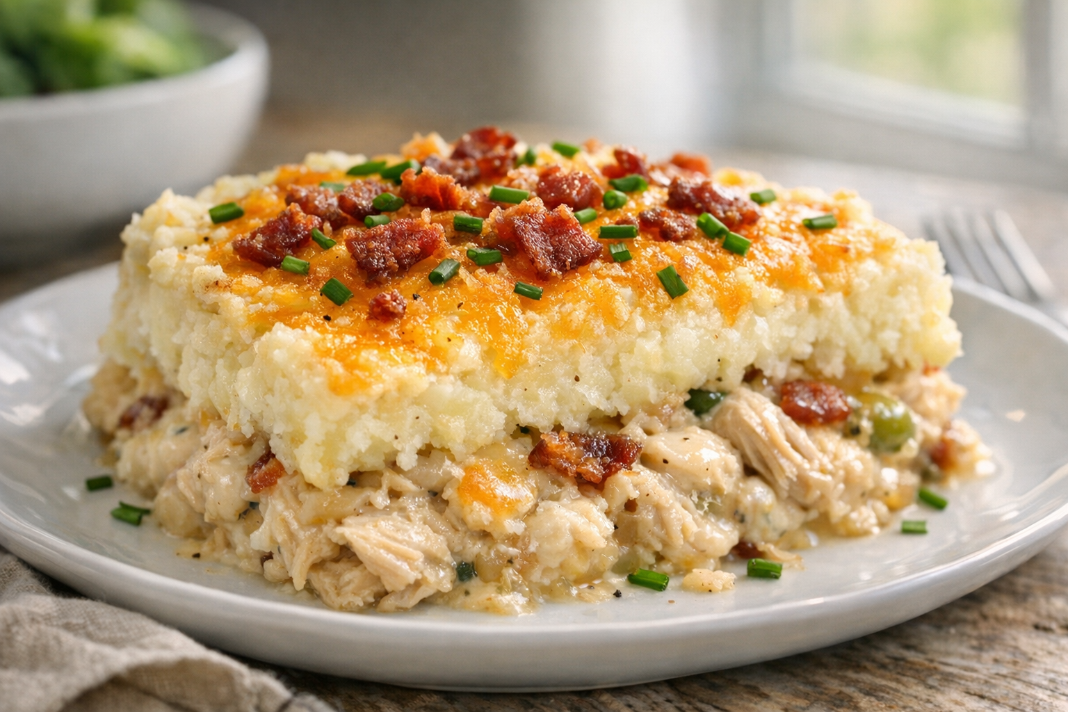 Creamy Chicken and Mashed Potato Casserole
