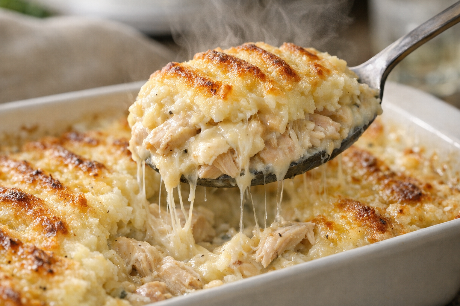 Creamy Chicken and Mashed Potato Casserole