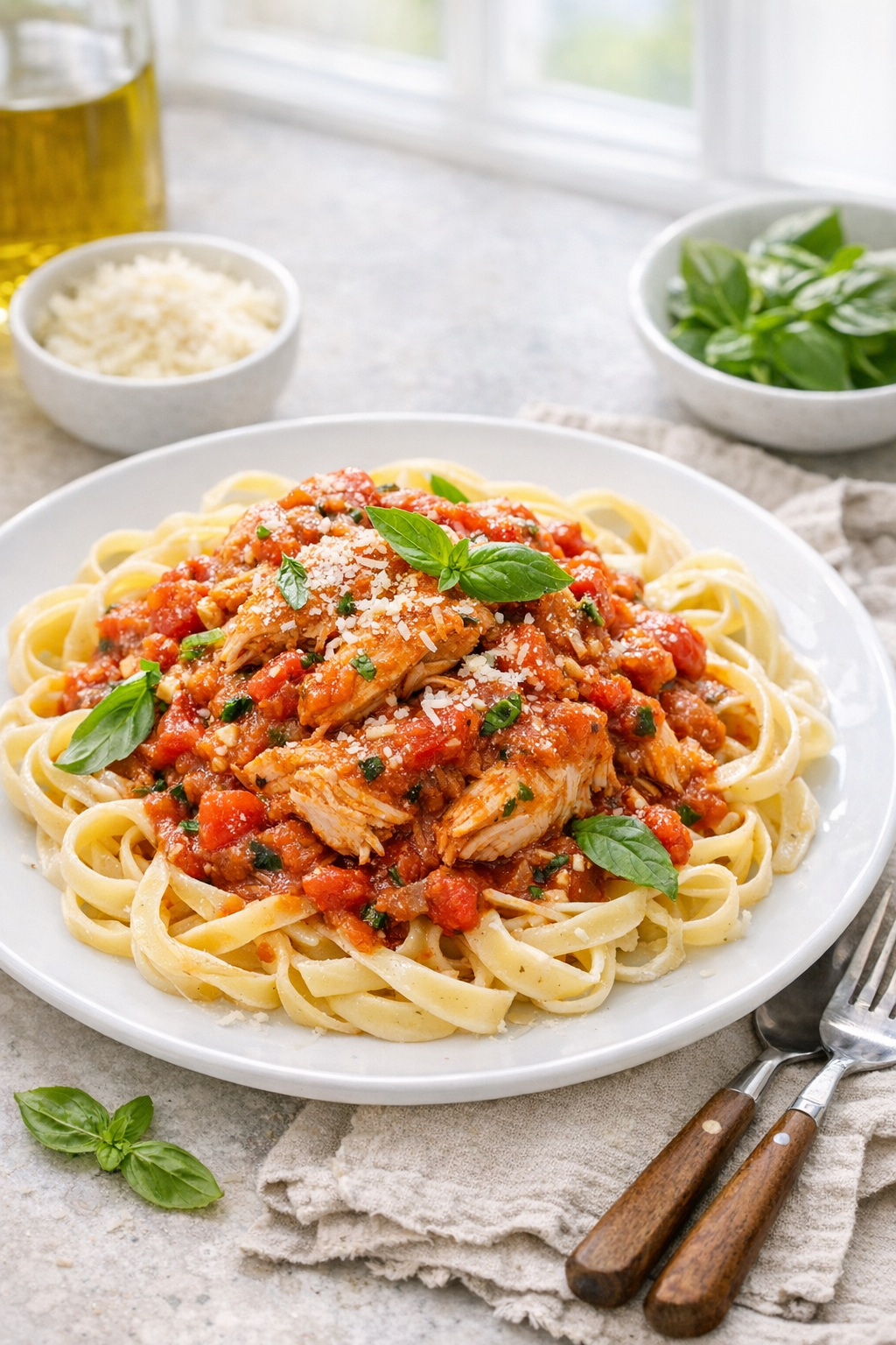 Slow Cooker Chicken with Tomato Basil Sauce