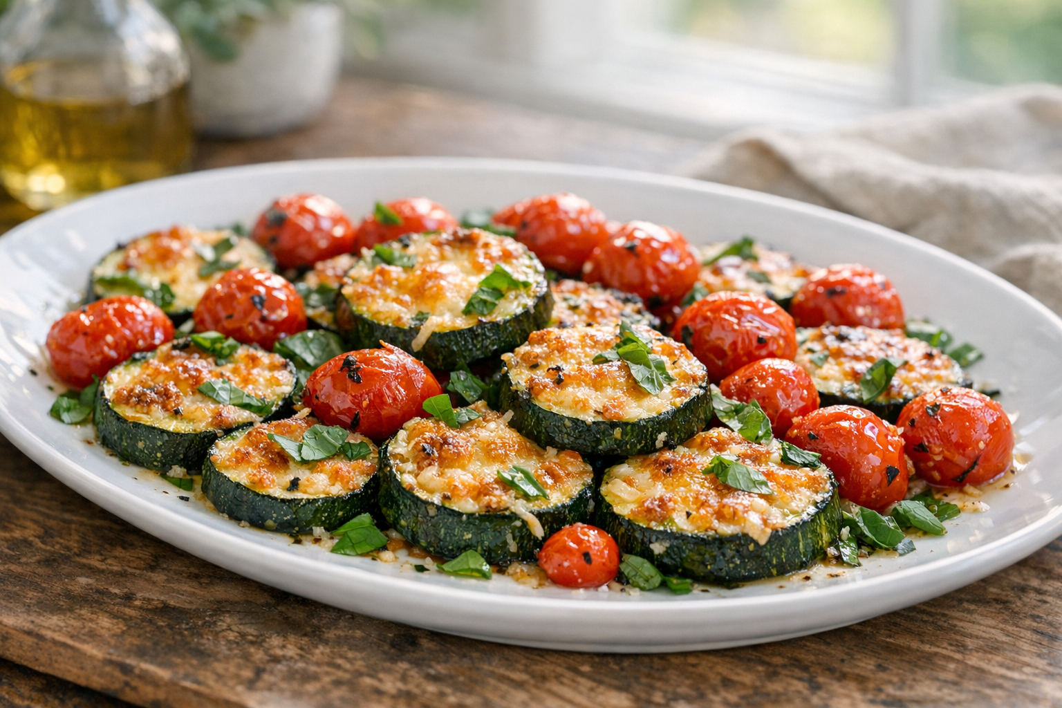 Baked Zucchini with Tomato and Parmesan