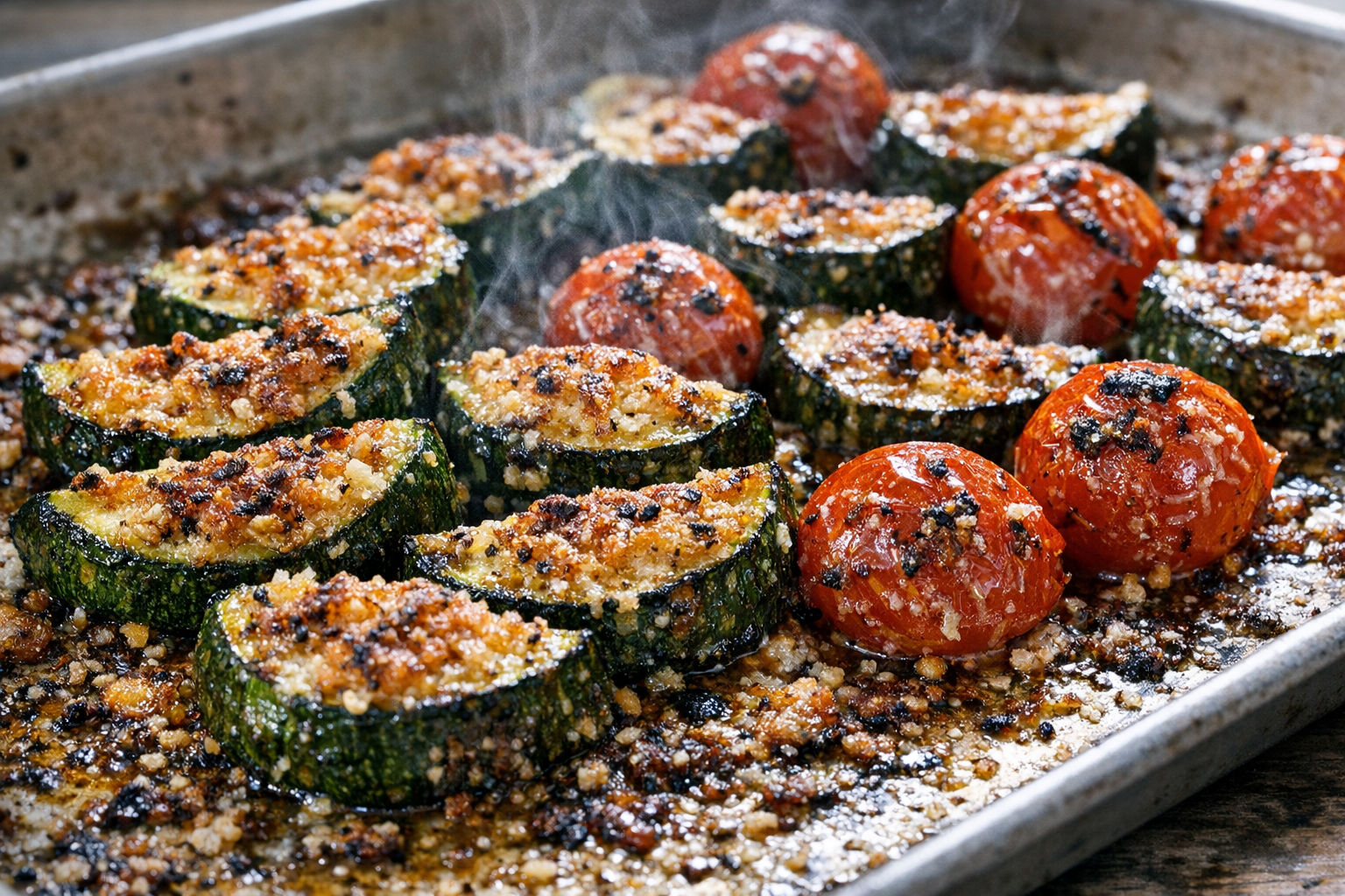 Baked Zucchini with Tomato and Parmesan