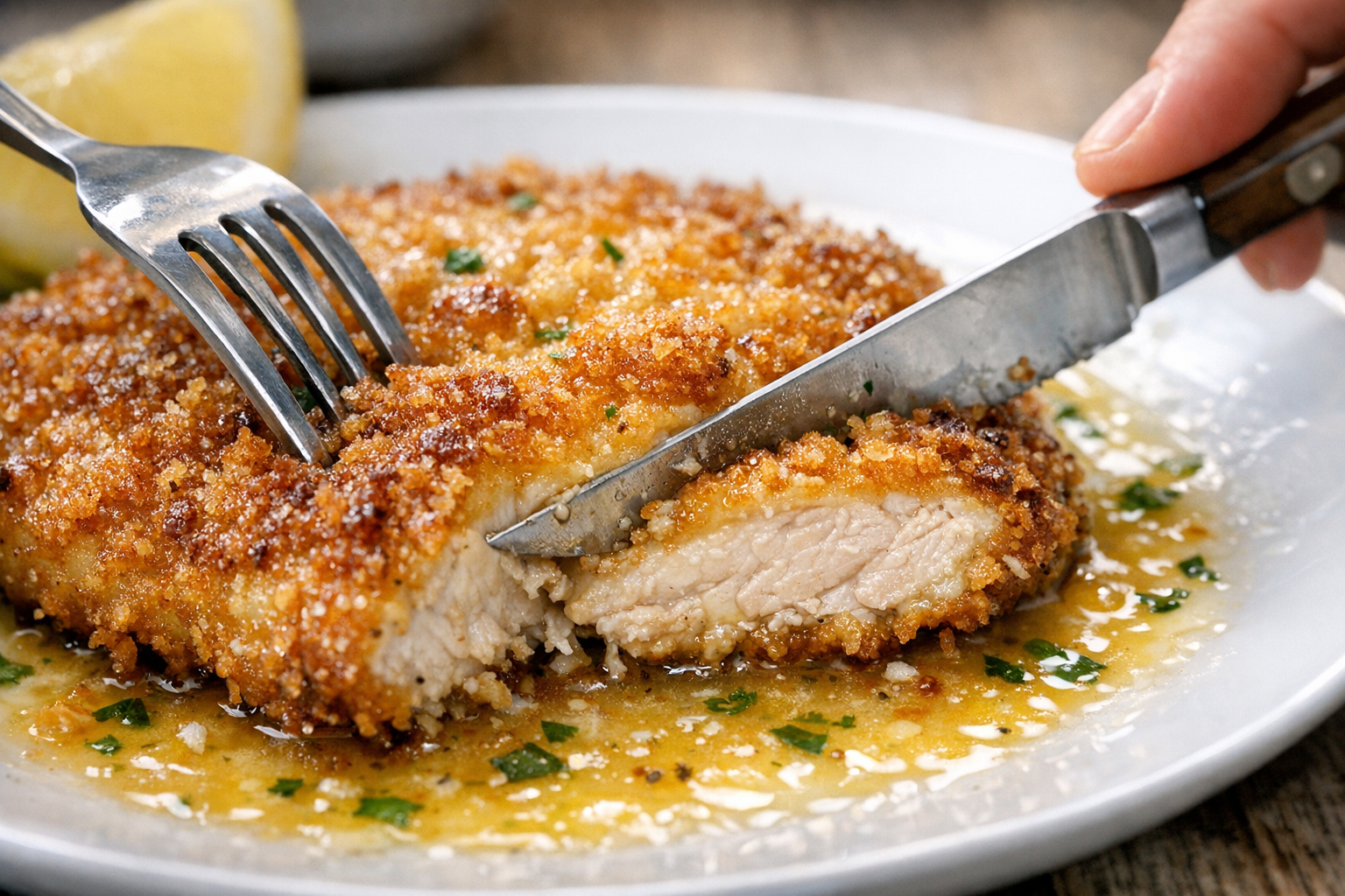 Crispy Chicken Cutlets with Lemon Pan Sauce