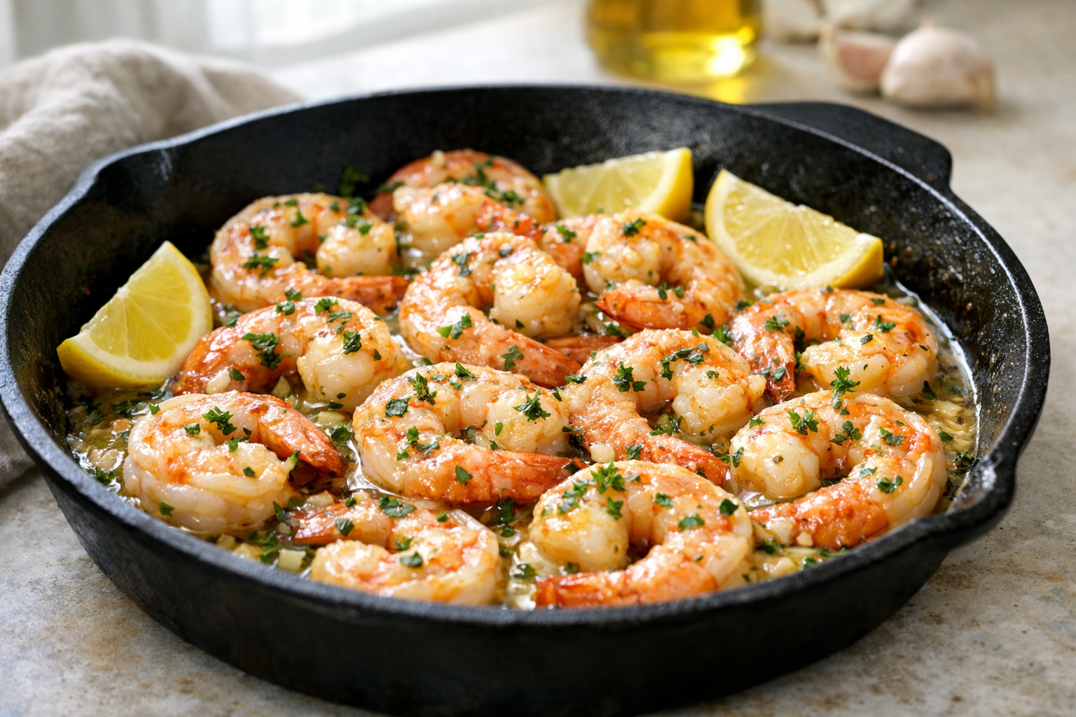 Skillet Shrimp with Garlic and White Wine (15 Min)