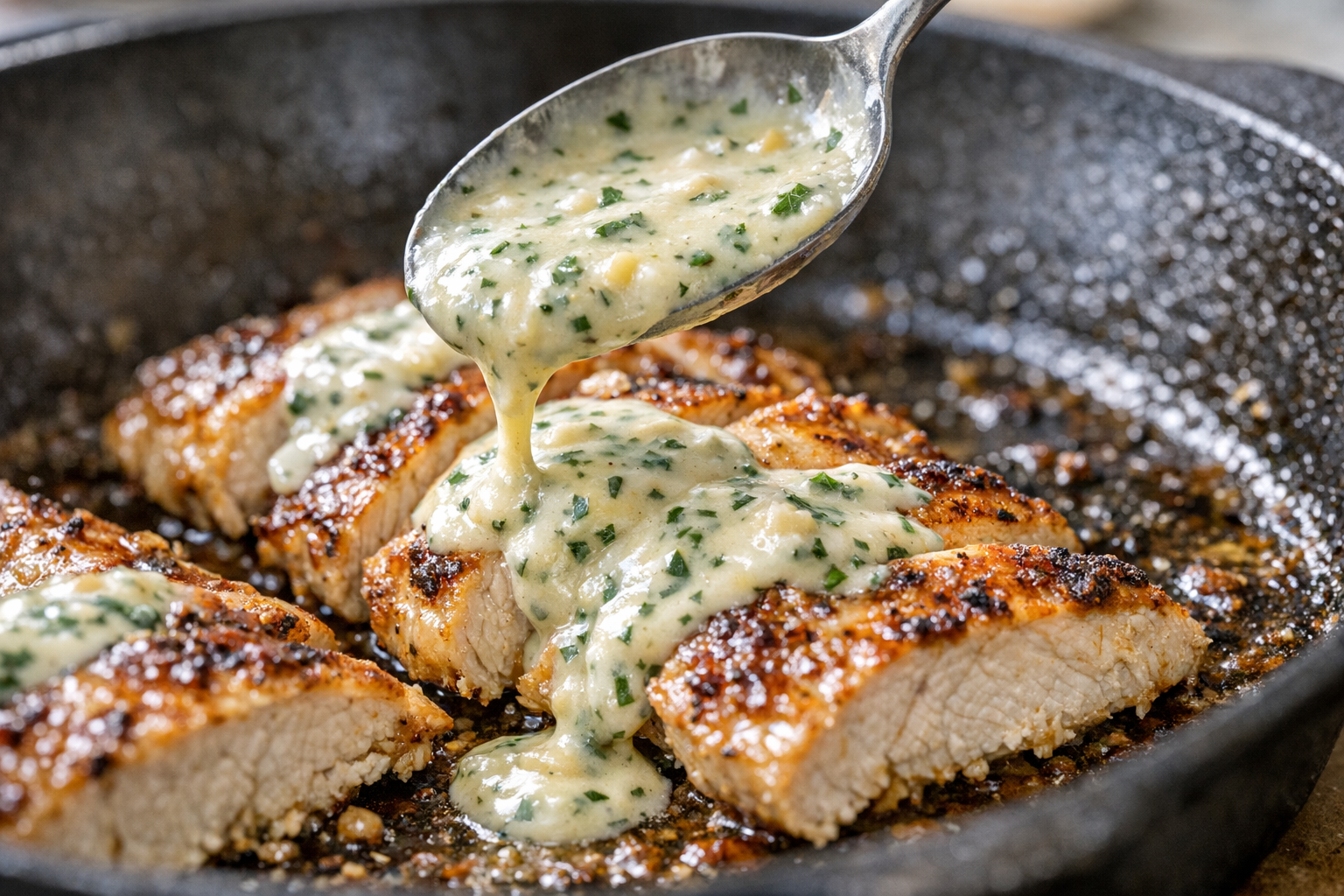 One-Skillet Chicken with Creamy Herb Sauce