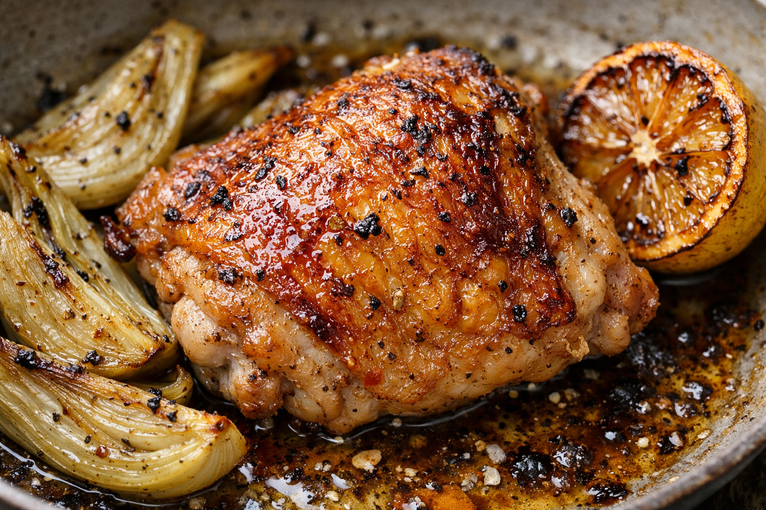 Oven-Roasted Chicken Thighs with Fennel (Crispy!)