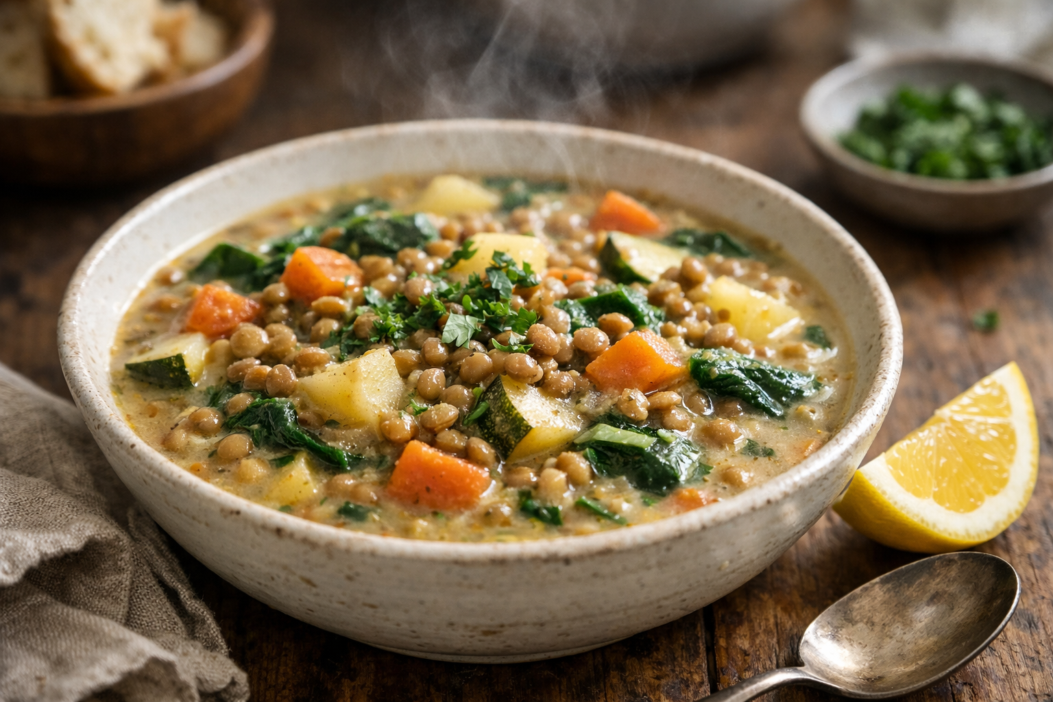Creamy Lentil and Vegetable Stew (One-Pot)