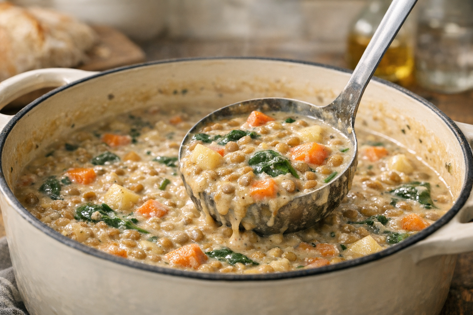 Creamy Lentil and Vegetable Stew (One-Pot)