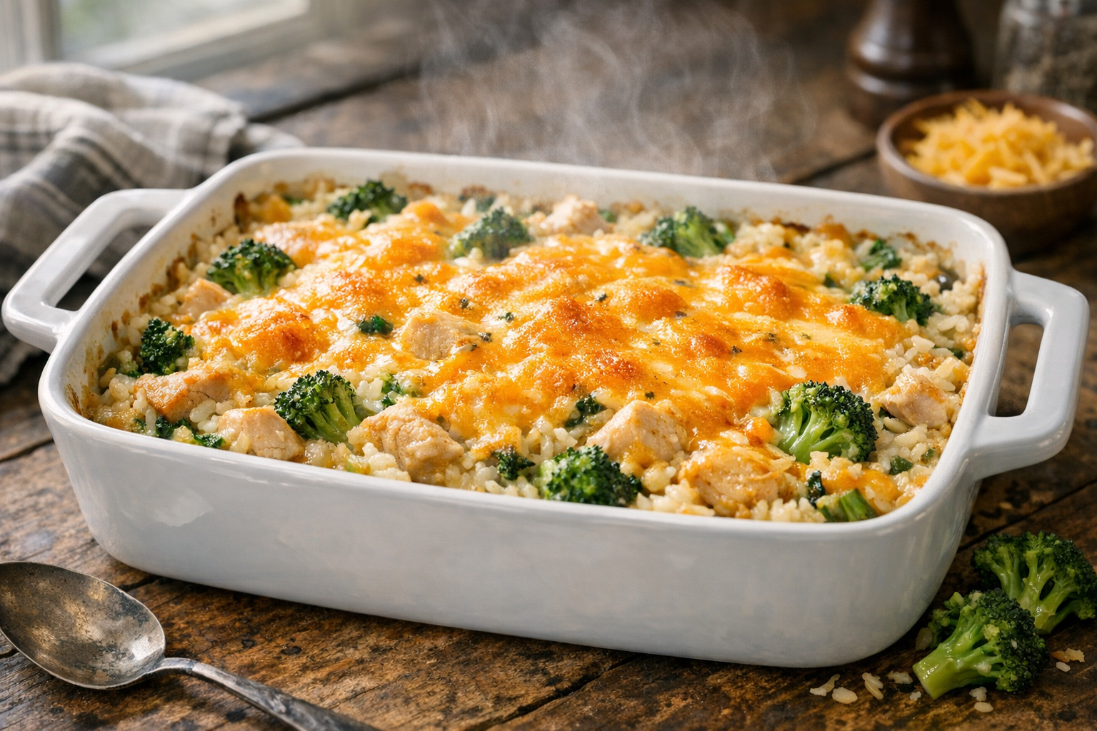 One-Pan Chicken and Broccoli Rice Bake