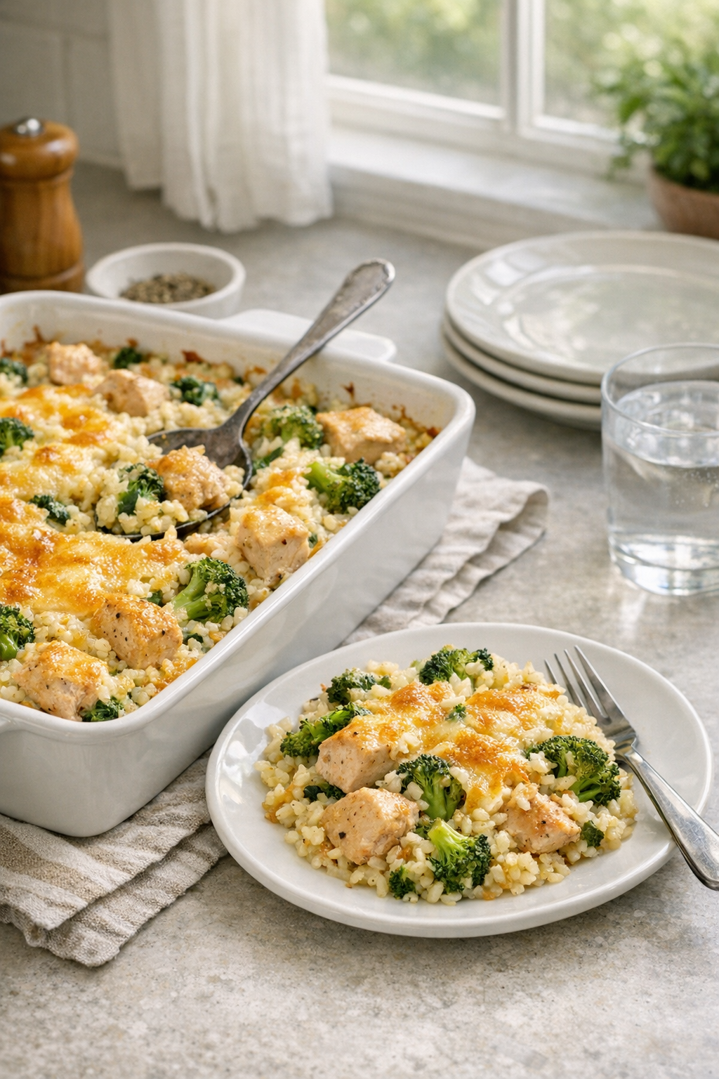 One-Pan Chicken and Broccoli Rice Bake
