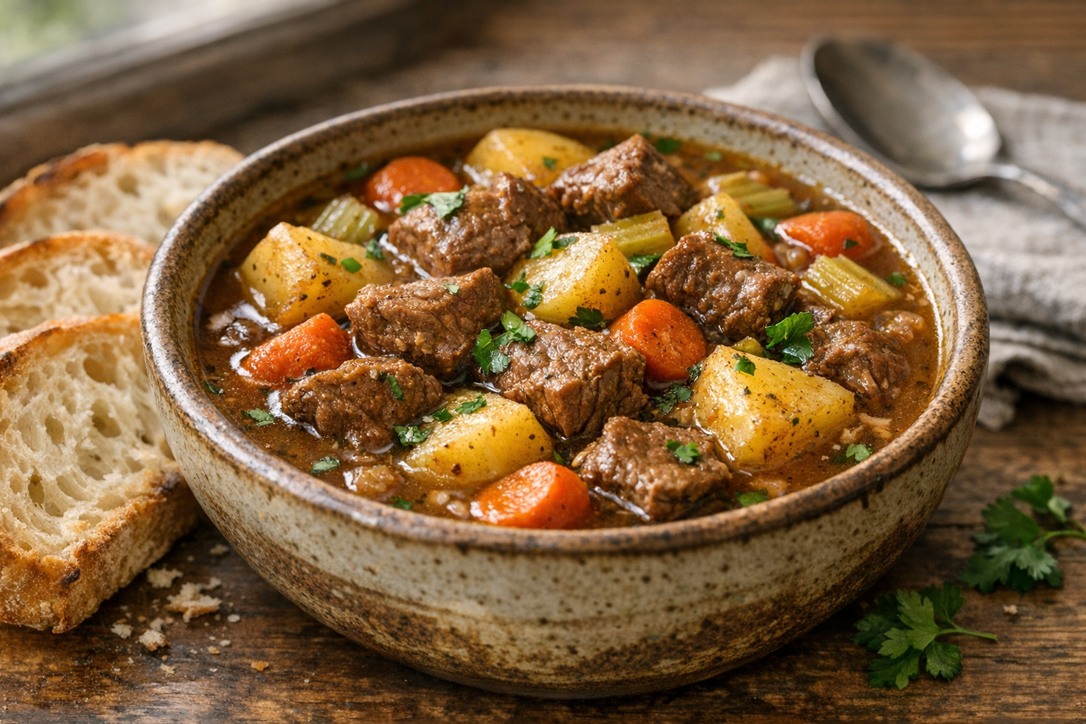 Slow Cooker Beef and Potato Herb Stew