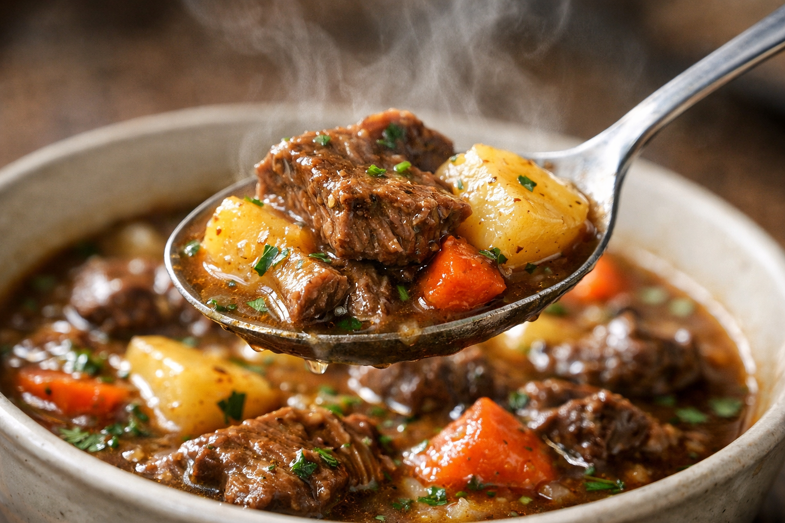Slow Cooker Beef and Potato Herb Stew
