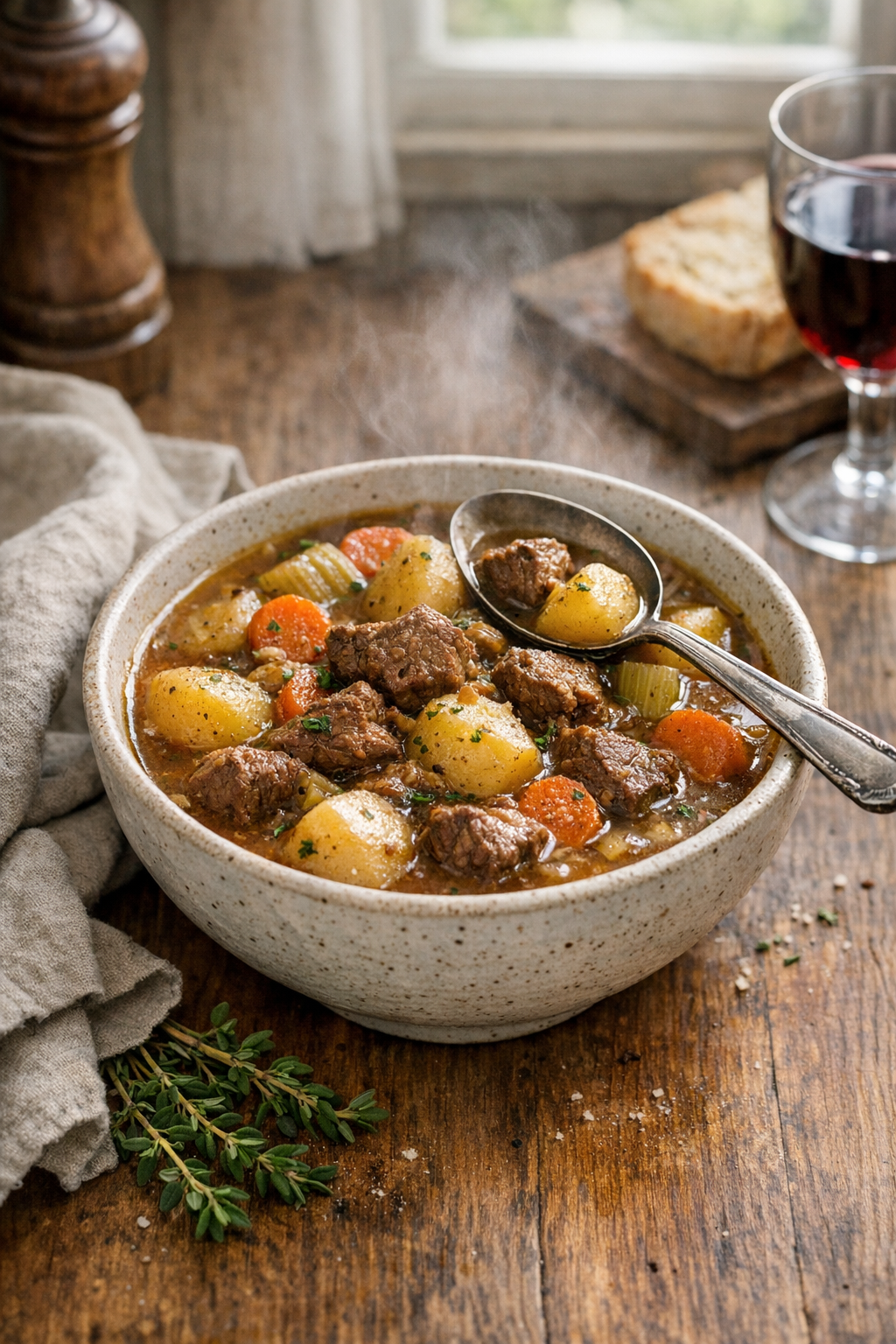 Slow Cooker Beef and Potato Herb Stew