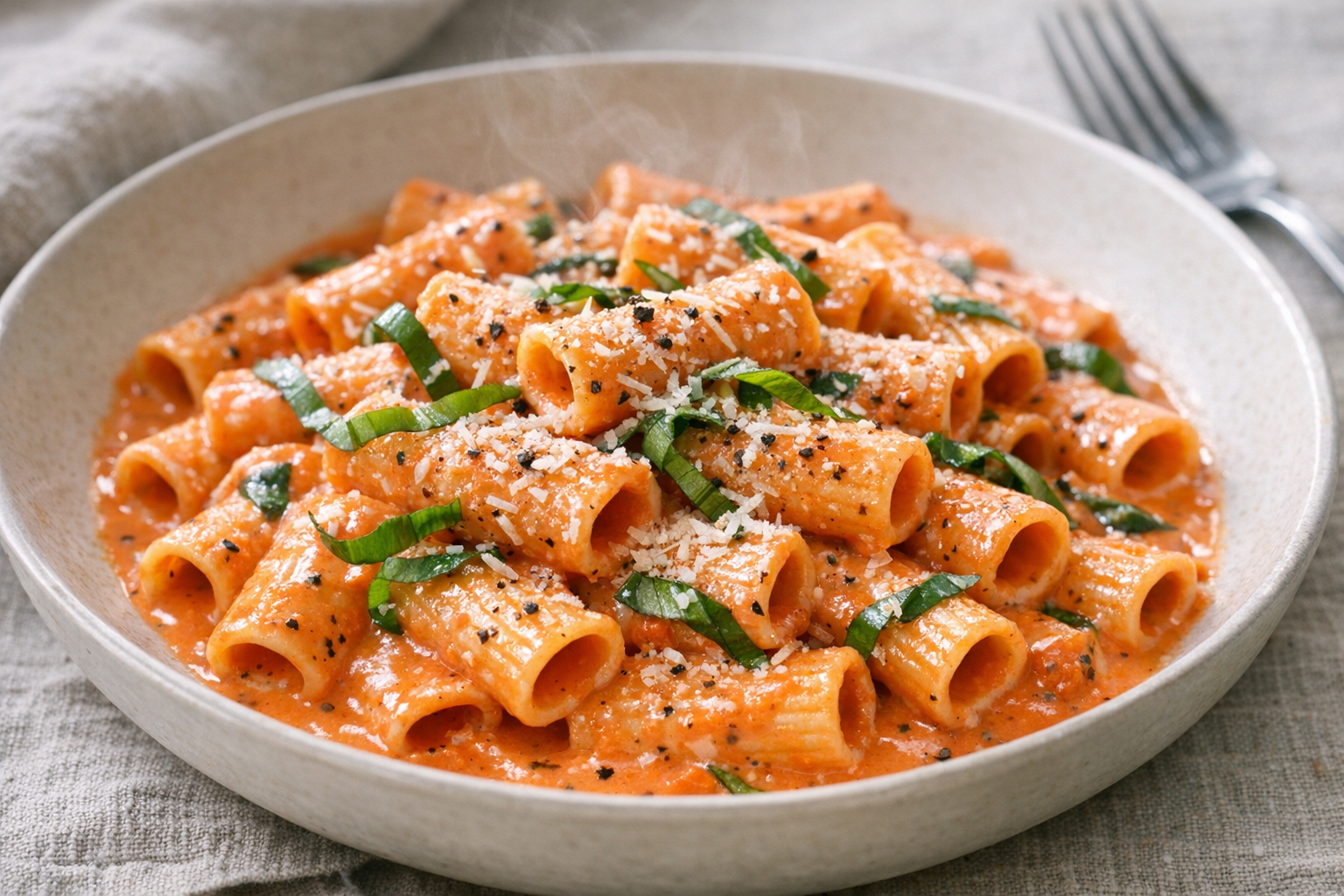 Creamy Tomato Basil Rigatoni (Easy 30-Minute Pasta)