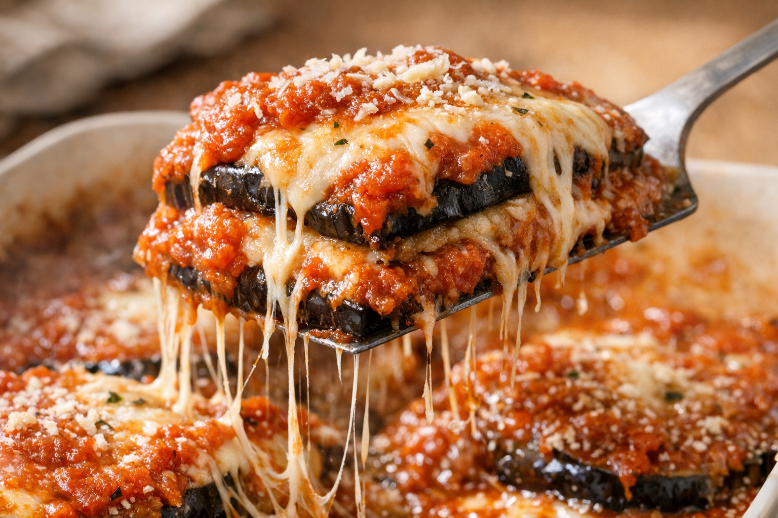 Baked Eggplant with Tomato and Mozzarella