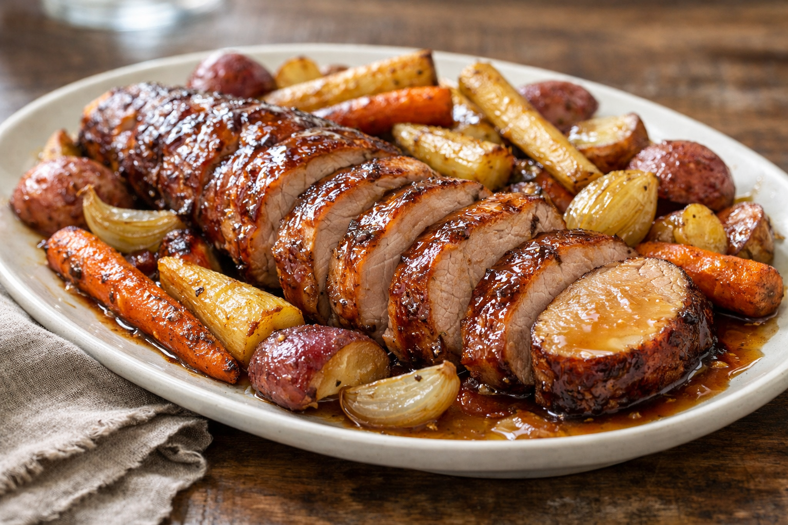 Honey Roasted Pork with Root Vegetables