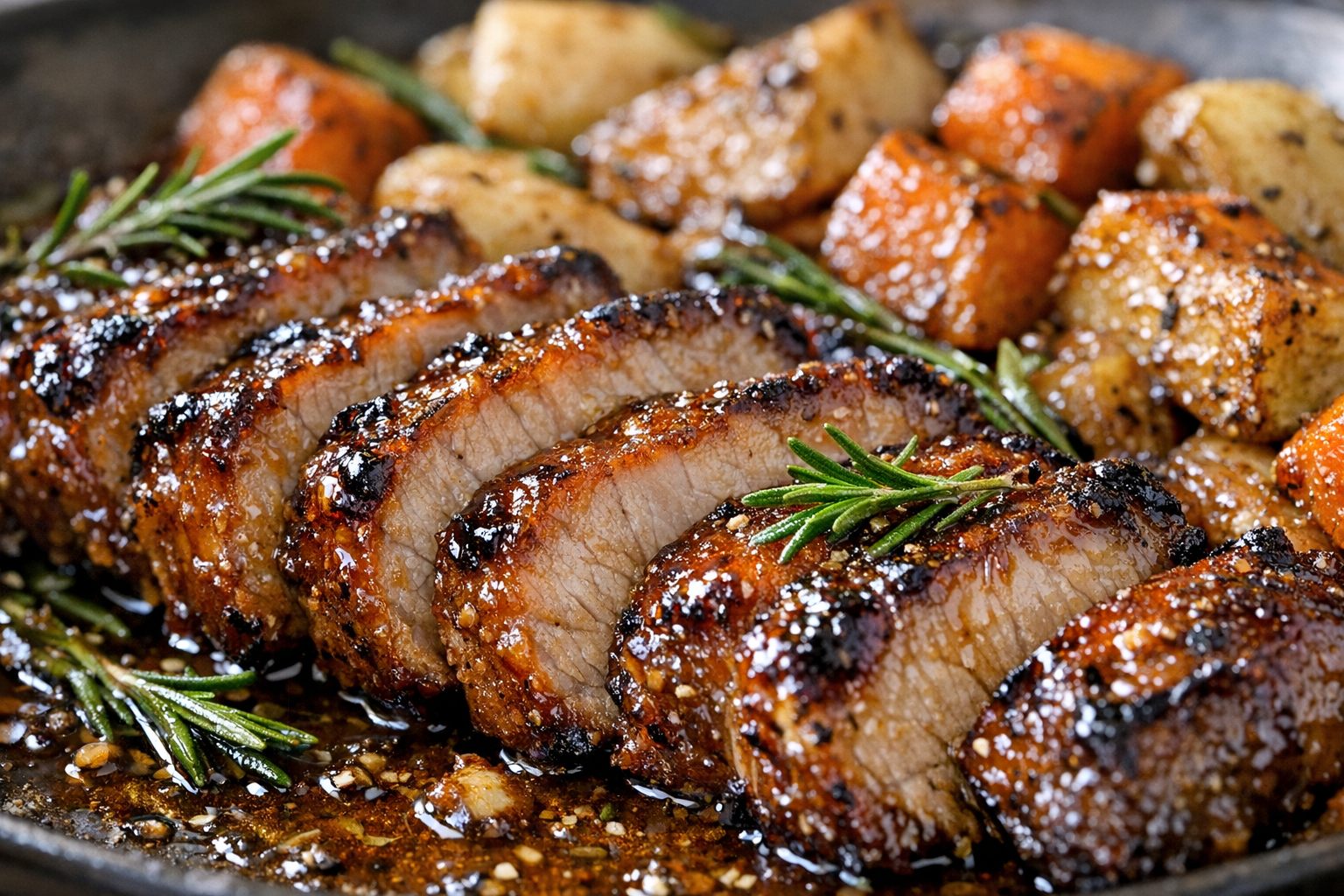 Honey Roasted Pork with Root Vegetables