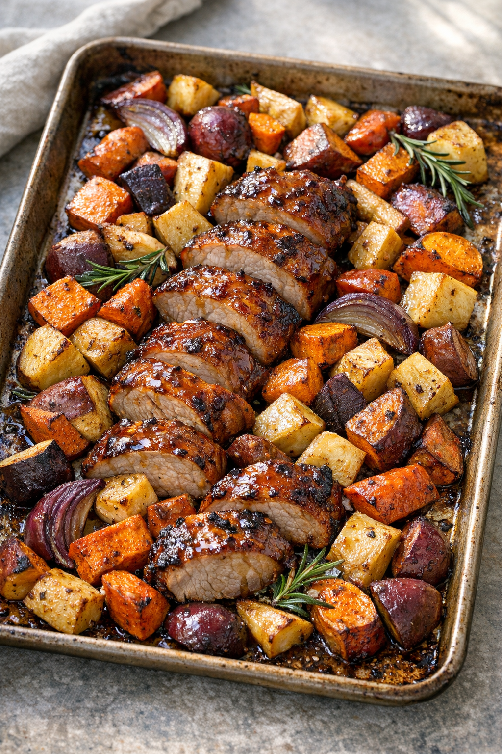 Honey Roasted Pork with Root Vegetables