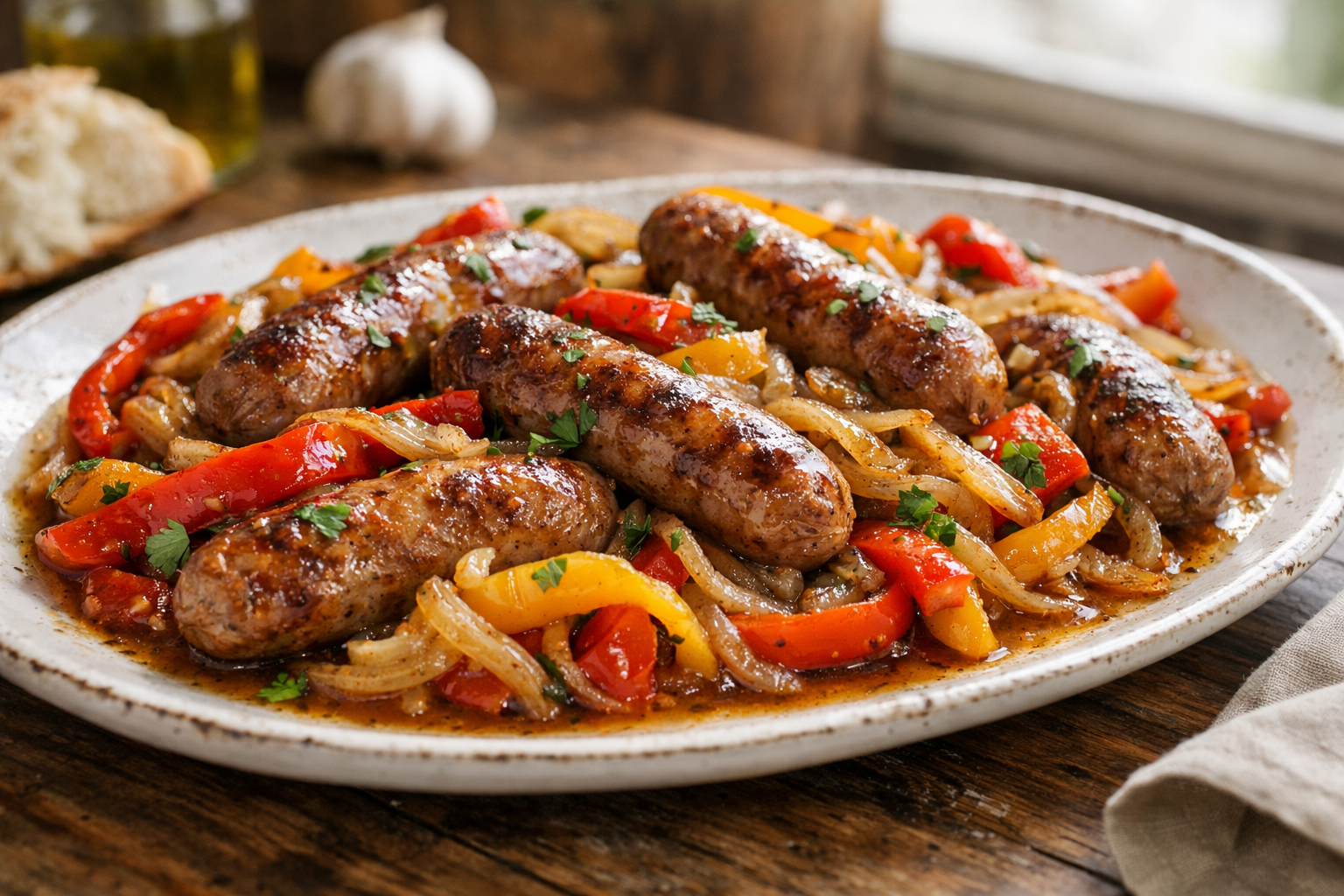 One-Pan Italian Sausage with Roasted Peppers