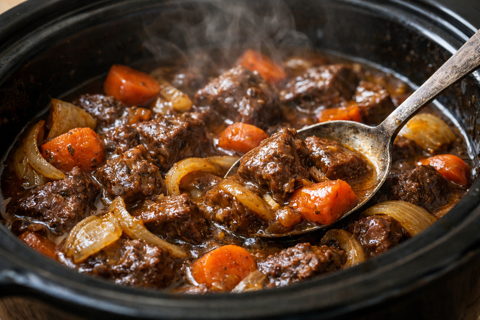 Slow-Cooked Beef with Garlic Mashed Potatoes