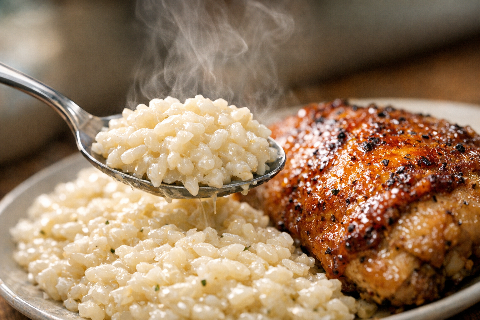 Oven-Baked Chicken with Creamy Rice (One-Pan)