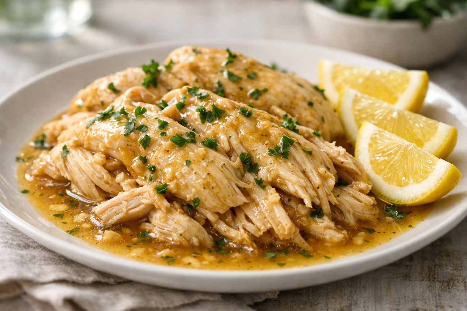 Slow Cooker Lemon Garlic Chicken (Easy & Juicy)