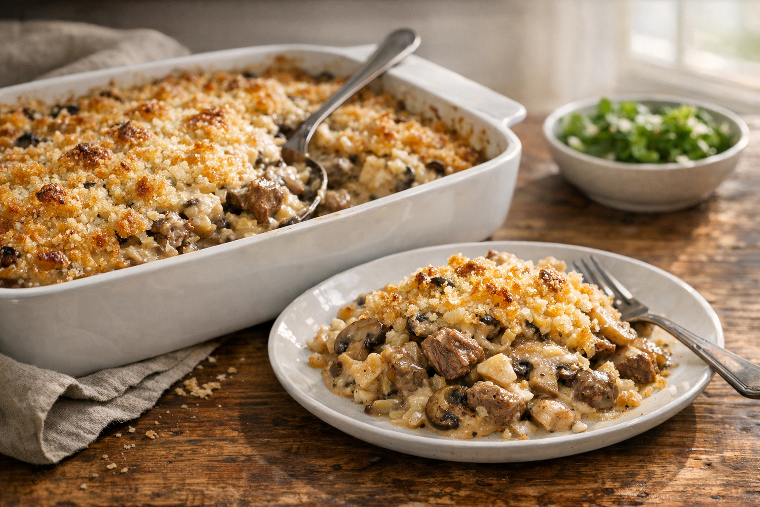 Creamy Beef and Mushroom Bake (Easy Weeknight)