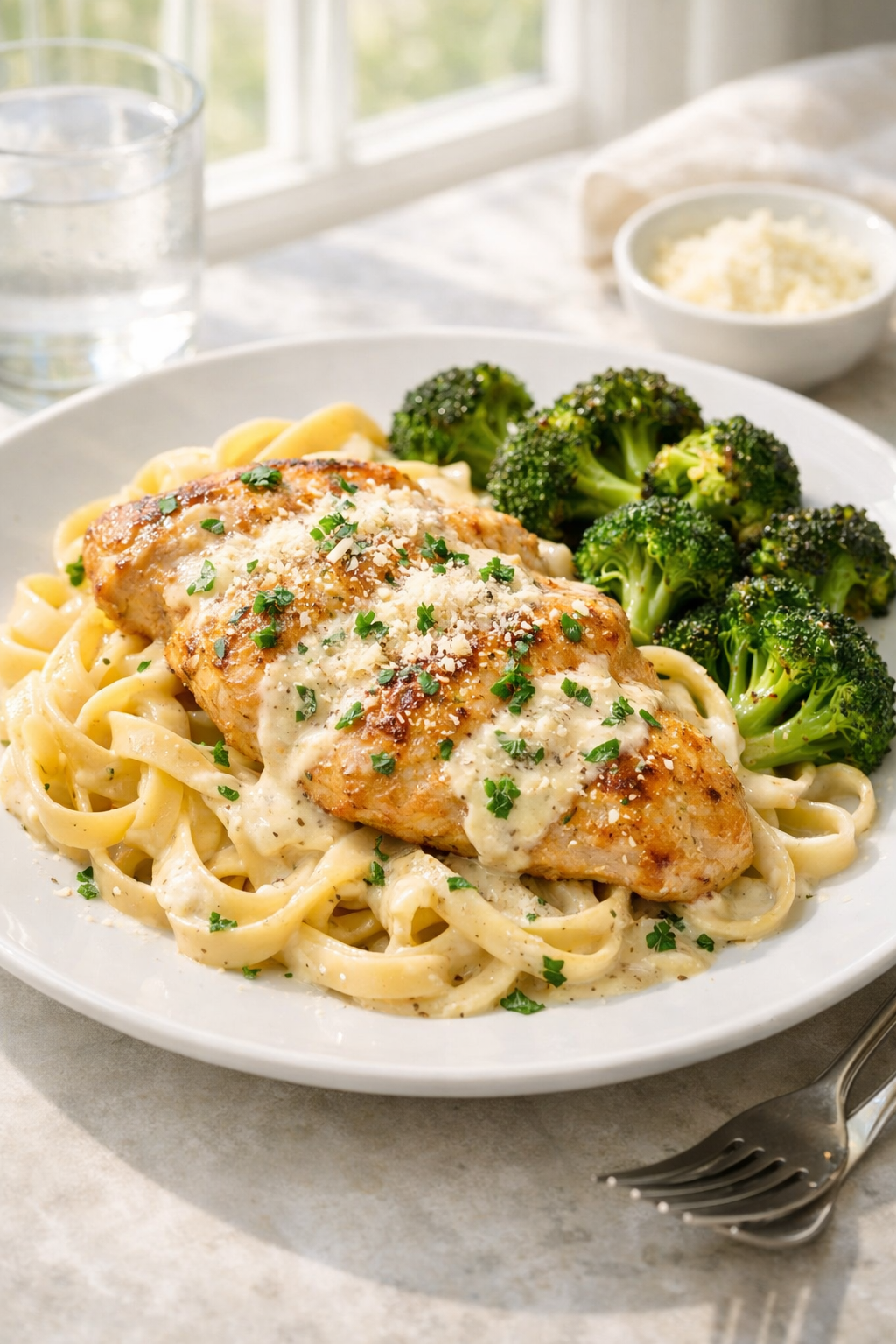 Skillet Chicken with Creamy Parmesan Sauce