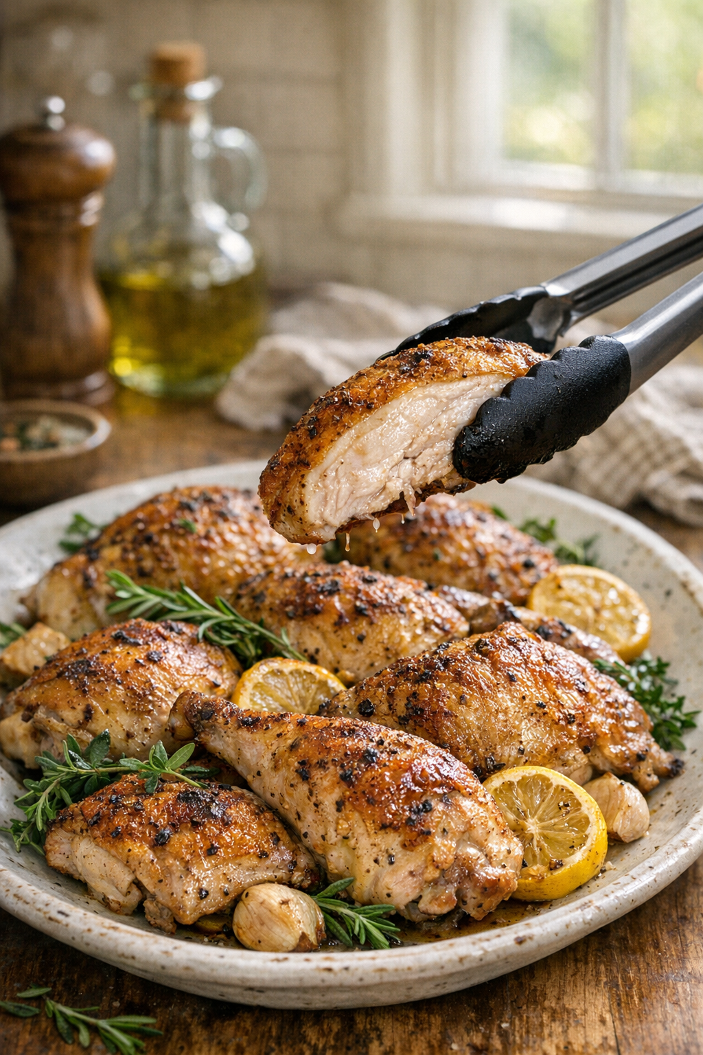 Oven-Roasted Chicken with Herb Butter (Crispy Skin)