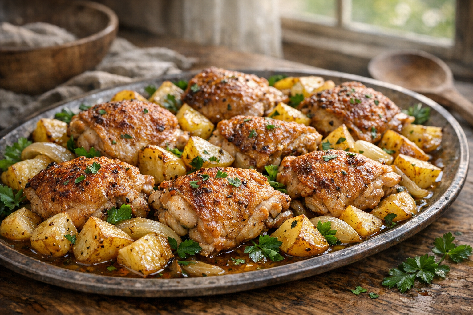 Family-Style Chicken and Potato Bake (One Pan)