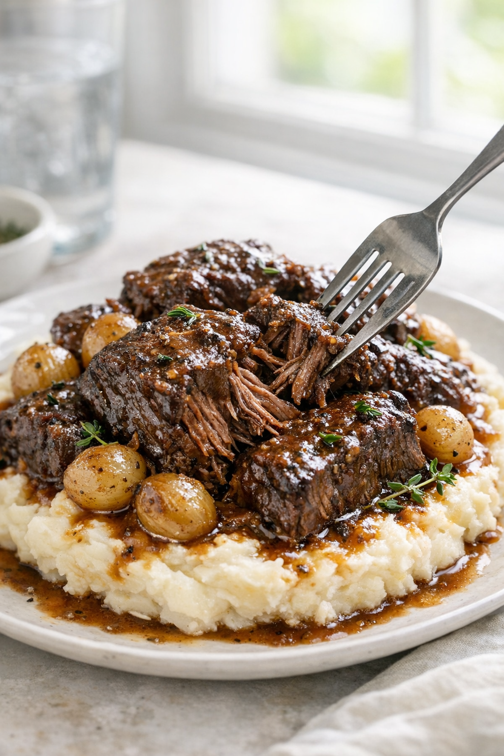 Garlic Braised Beef with Pearl Onions & Thyme