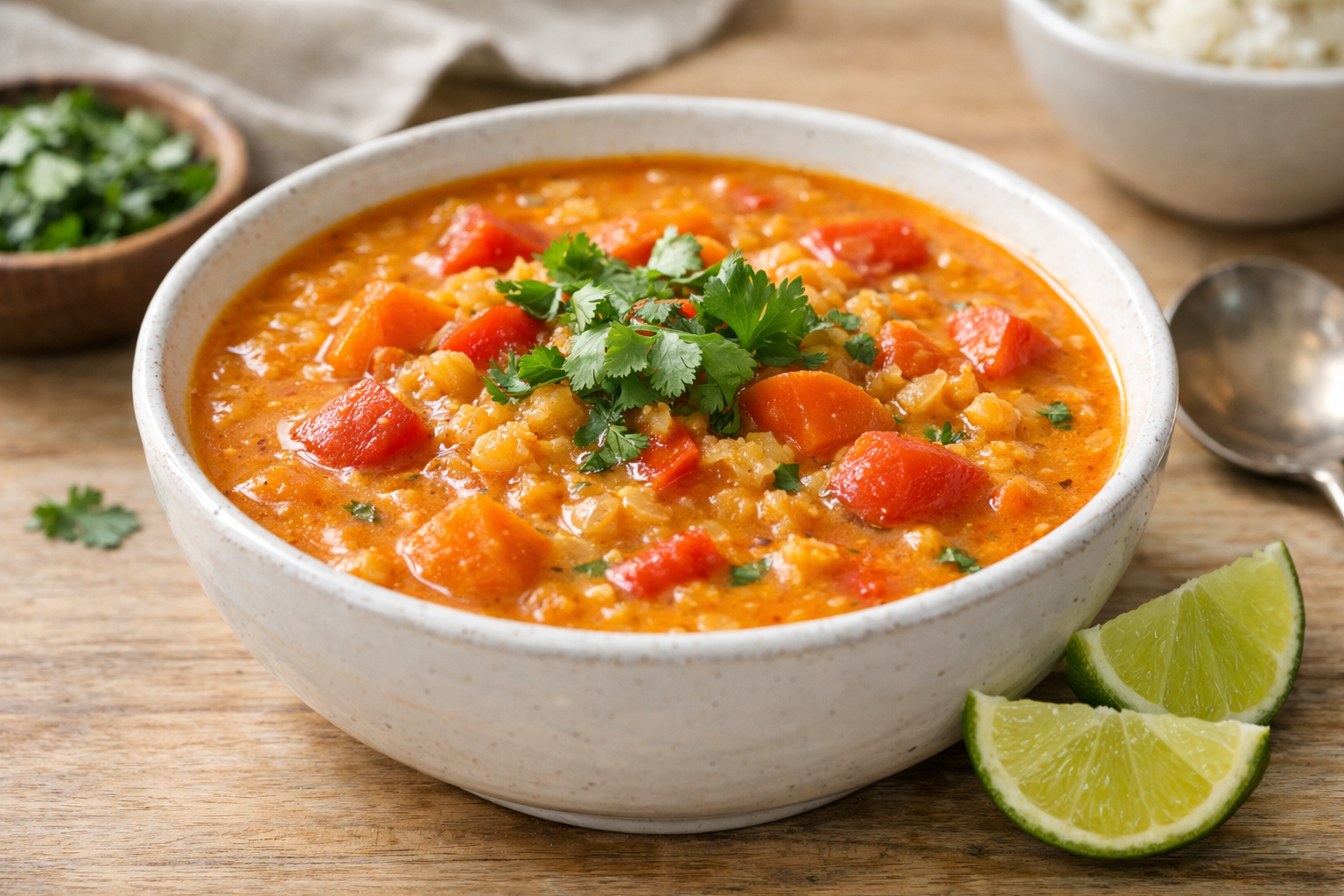 Spiced Lentil & Vegetable Coconut Stew (Easy)