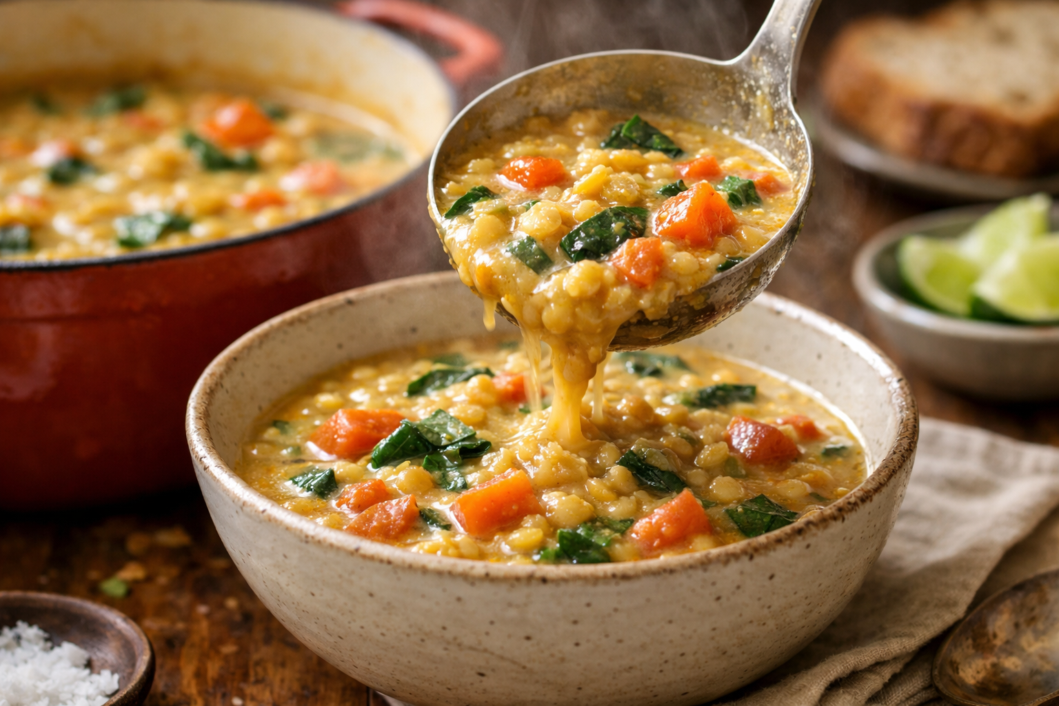 Spiced Lentil & Vegetable Coconut Stew (Easy)