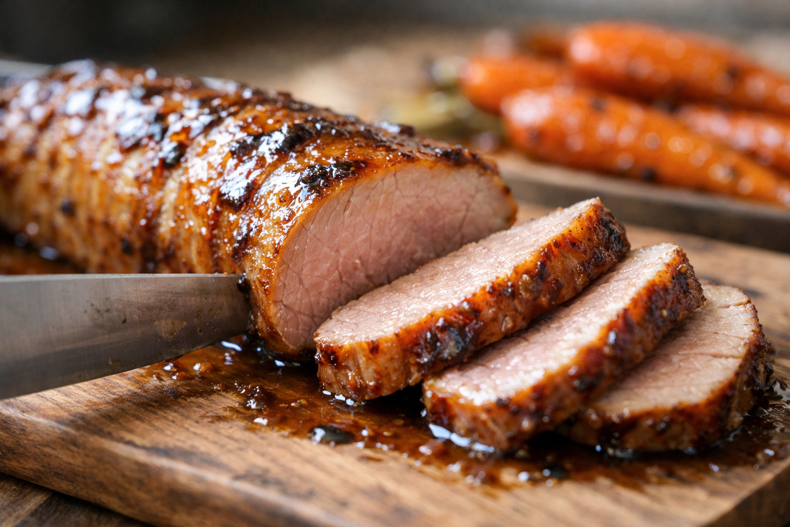 Maple Dijon Pork Tenderloin with Roasted Carrots