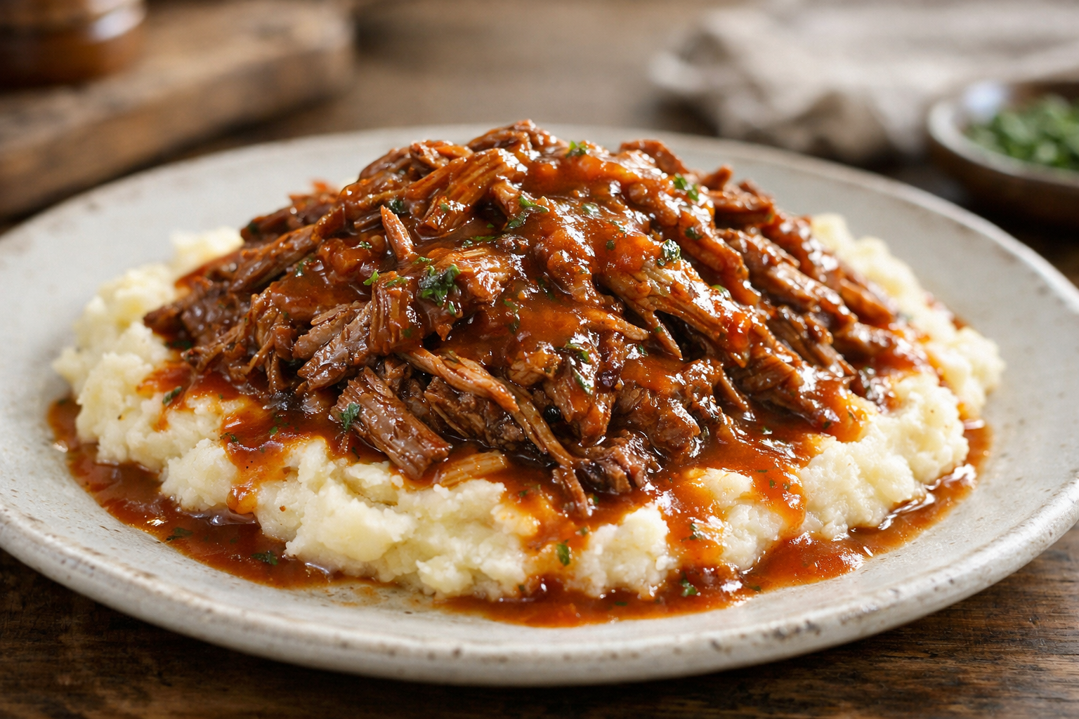 Slow Cooker Beef with Tomato Herb Gravy