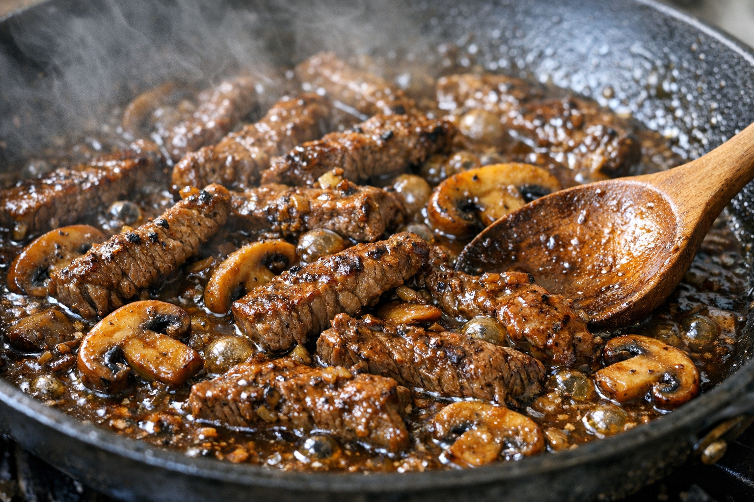 Beef and Mushroom Skillet with Savory Pan Sauce