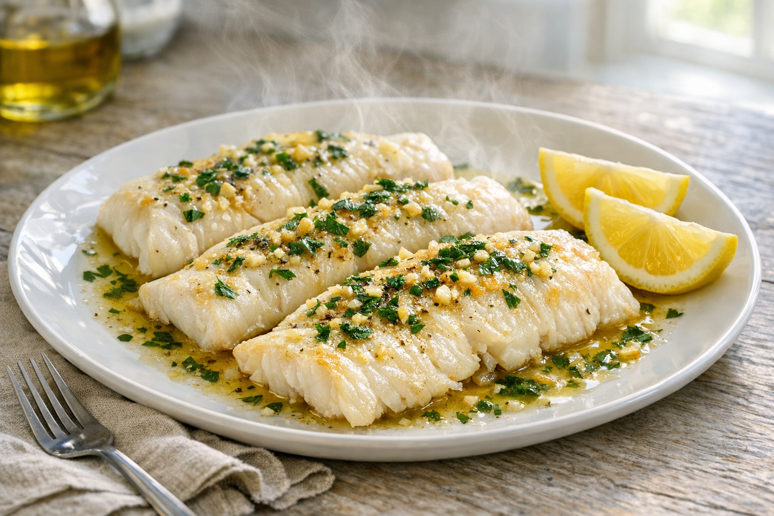 Oven-Roasted Haddock with Garlic and Herbs