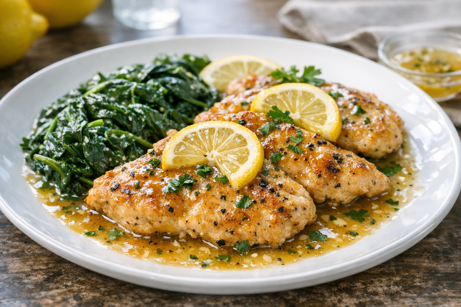 Skillet Lemon Chicken with Wilted Greens (30 Min)