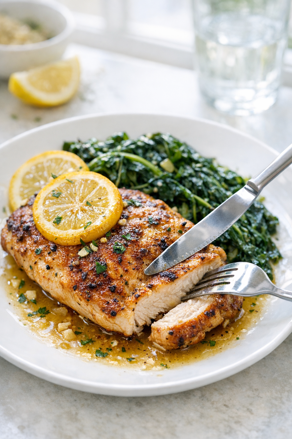 Skillet Lemon Chicken with Wilted Greens (30 Min)