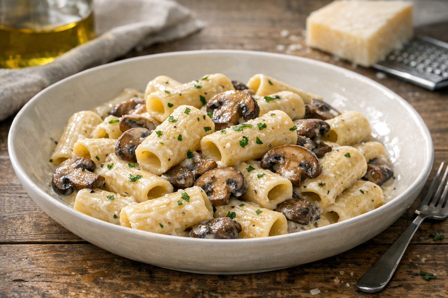 One-Pot Creamy Mushroom Rigatoni (30 Minutes)