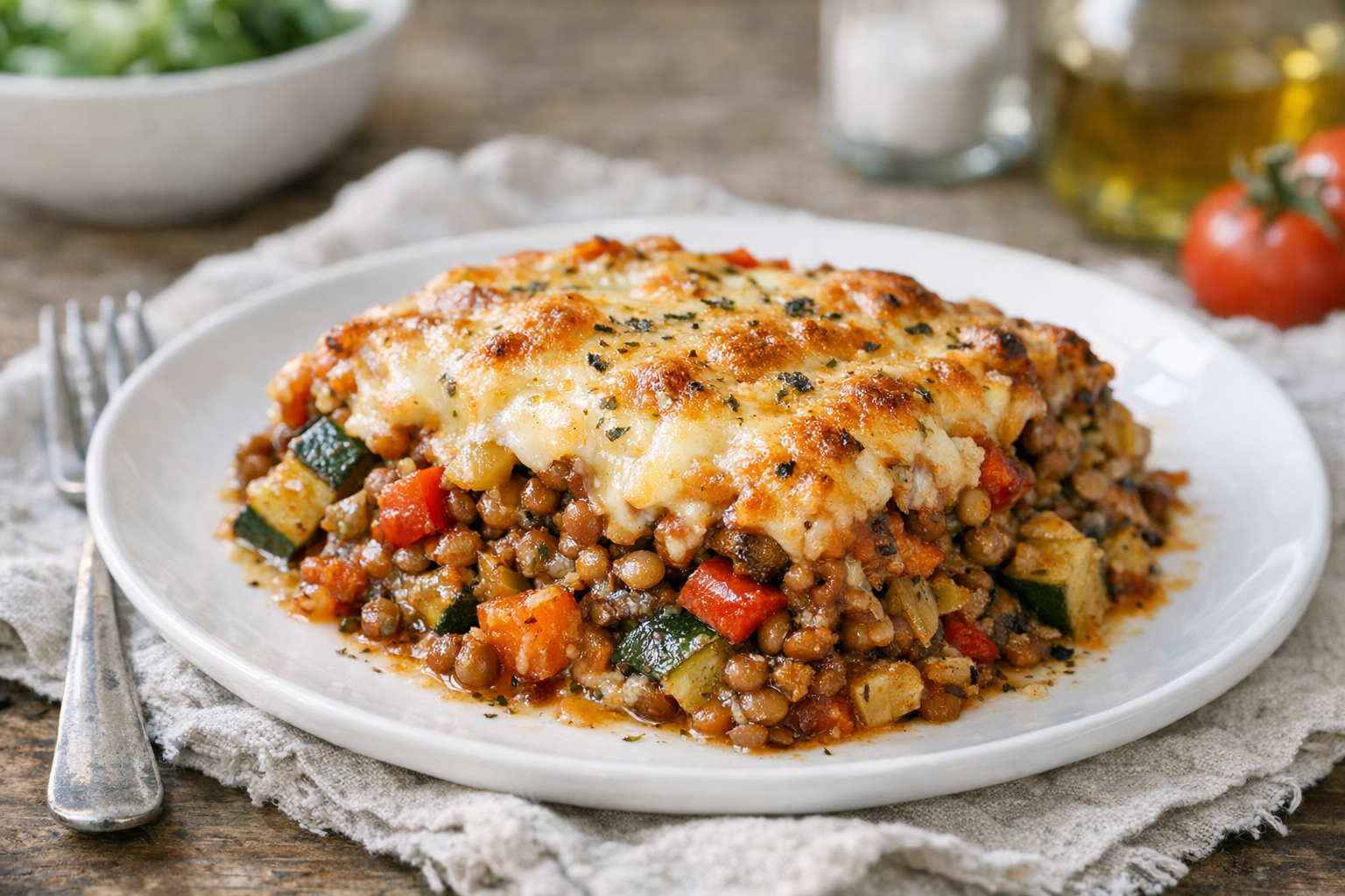 Vegetable & Lentil Bake with Italian Herbs