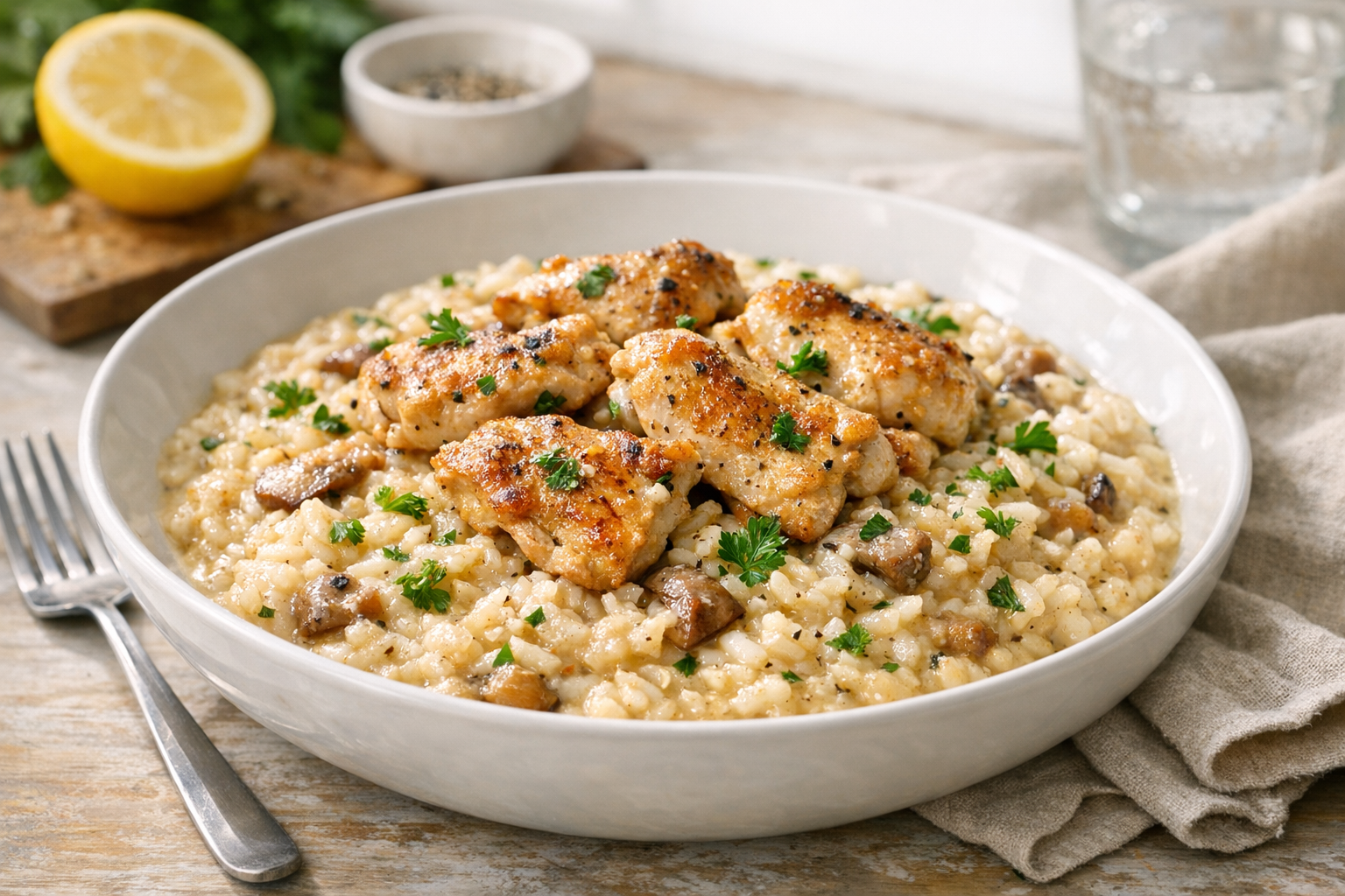Creamy One-Skillet Chicken and Rice (Easy Dinner)